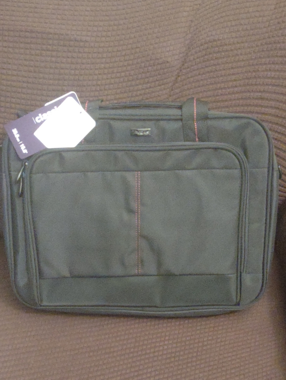 Black Laptop Briefcase with Red Stitching - Unbranded